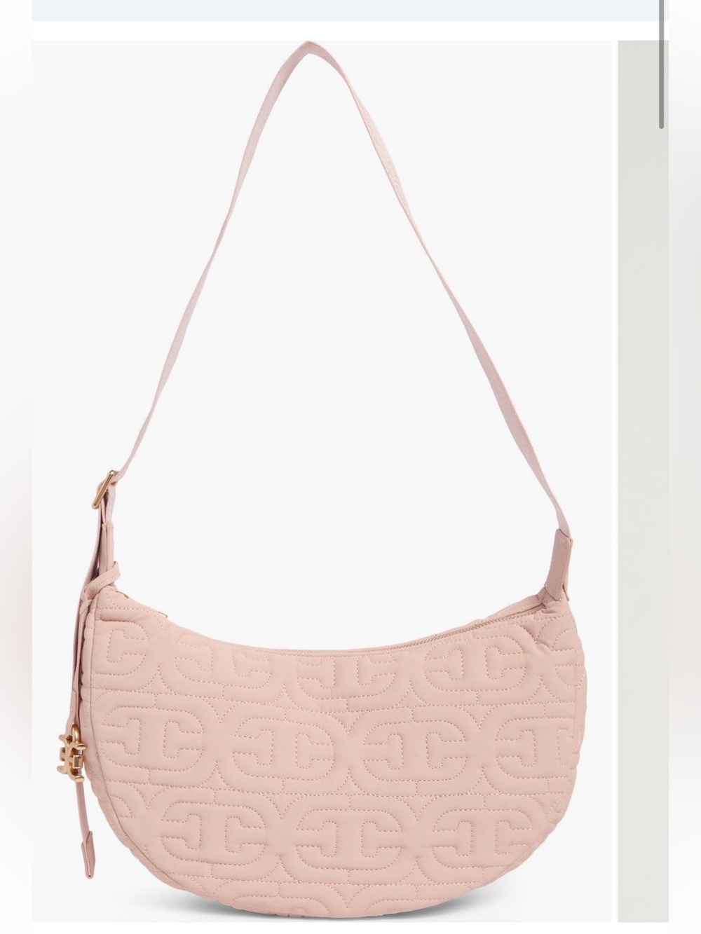 Sam Edelman Quilted Crescent Shoulder Bag in Blush Pink